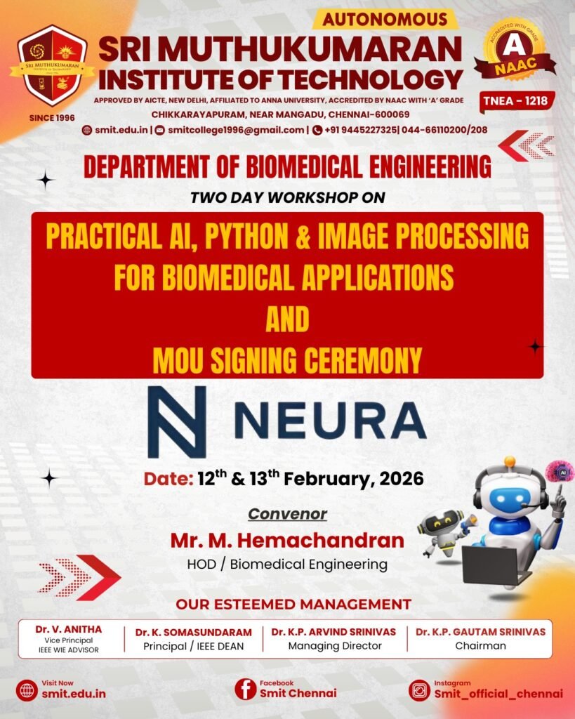 Two Day Workshop on “Practical AI, Python &Image processing for Biomedical Applications
